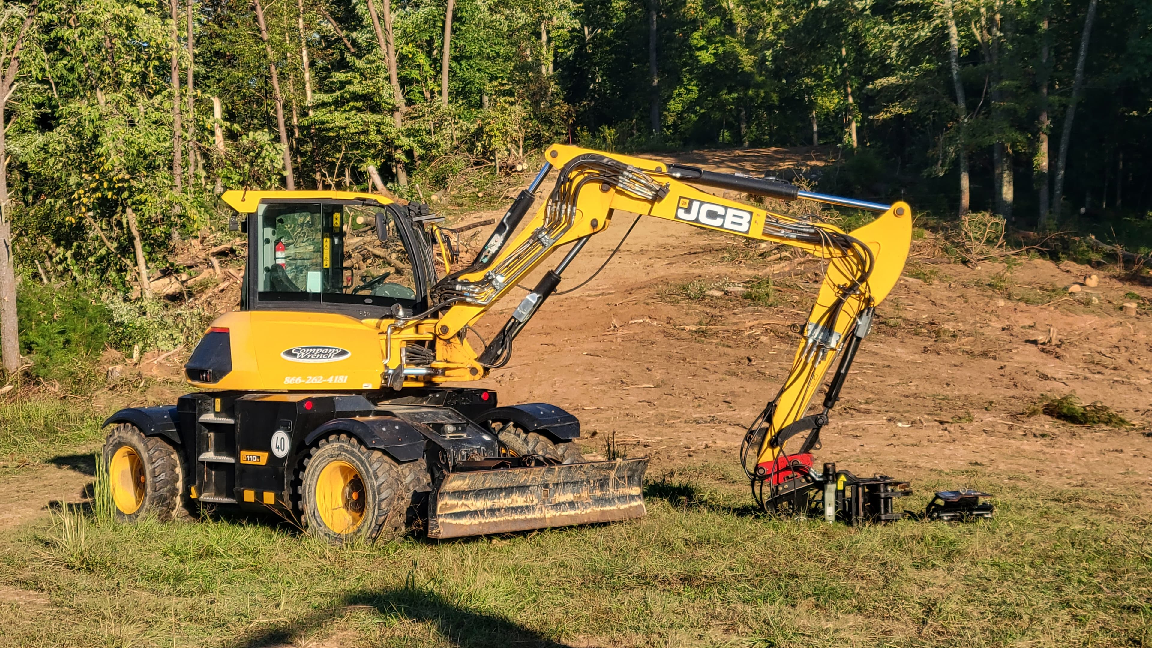 Excavating machinery at work